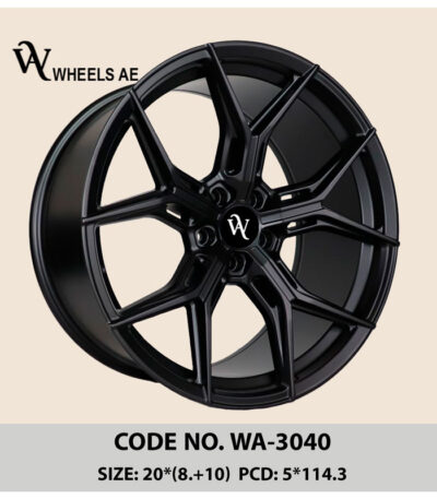 Aftermarket Wheel WA-3040 - 20 Inch Gloss Black 5-Spoke Rim