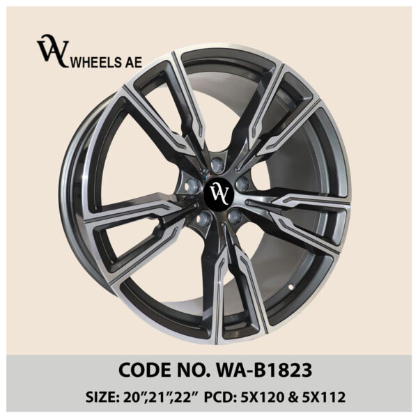 Discover Premium BMW Wheels WA-B1823, 22” lightweight alloy wheels for BMW X5, X6, and X7. Dual bolt 5x120 & 5x112. Fast UAE & GCC shipping!