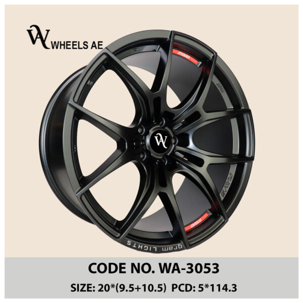 Aftermarket Alloy Wheel WA-3053 | 20x9.5 / 20x10.5 Staggered Rims for Tesla, Mustang & GTR