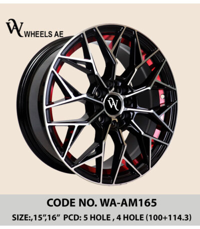 Aftermarket Wheel WA-AM165 – Black Mesh Alloy with Machined Face for Civic, Corolla & More