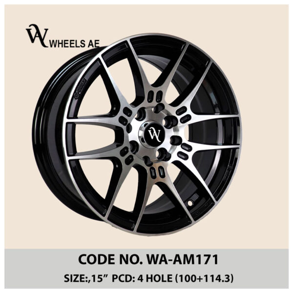 Gloss Black Alloy Wheel WA-AM171 | 15 Inch | 4x100 | Star-Spoke Design