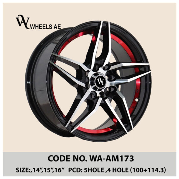 Gloss Black Alloy Wheel WA-AM173 | 14–16 Inch | 4x100 / 5x114.3