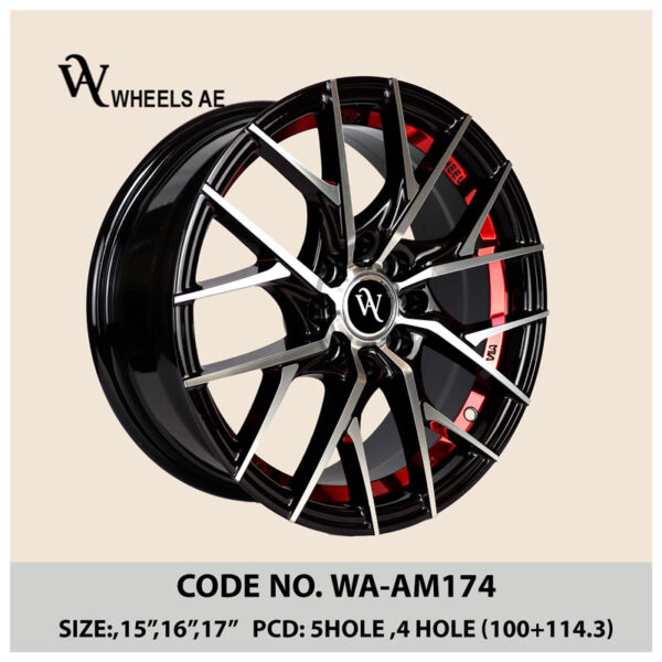 Gloss Black Alloy Wheel WA-AM174 | 15–17 Inch | 4x100 / 5x114.3