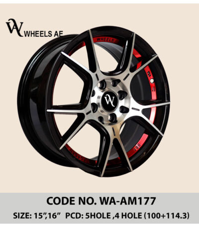 Gloss Black Alloy Wheel WA-AM177 | 15 & 16 Inch | 4x100 / 5x114.3