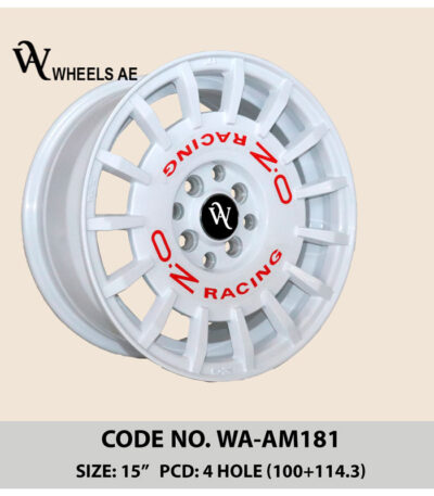 Aftermarket Wheel WA-AM181– White JDM Disc-Style Rim for Compact Cars