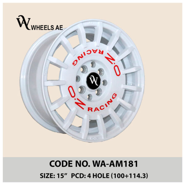 Aftermarket Wheel WA-AM181– White JDM Disc-Style Rim for Compact Cars