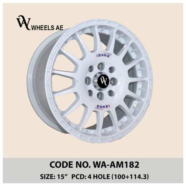 Aftermarket Wheel WA-AM182 – Multi-Spoke White Alloy for Compact Cars