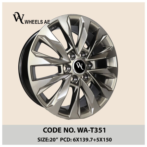 toyota land cruiser wheel wa-t351 alloy wheel dual-fitment 5/6-lug silver gunmetal