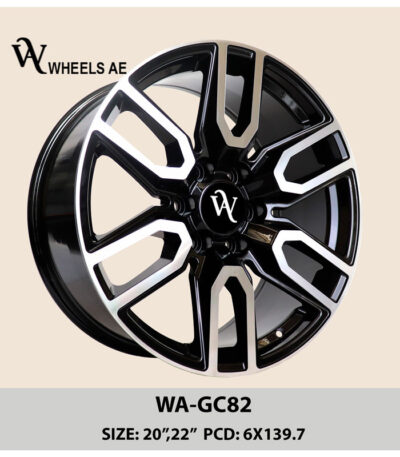 GMC 20 Inch Black Wheel WA-GC82 – Gloss Black Alloy Rim for Yukon, Sierra, Denali & More