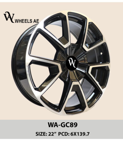 Chevrolet 22 Inch Black Wheel WA-GC89 – Gloss Black Milled Alloy Rim for Tahoe, Suburban & More