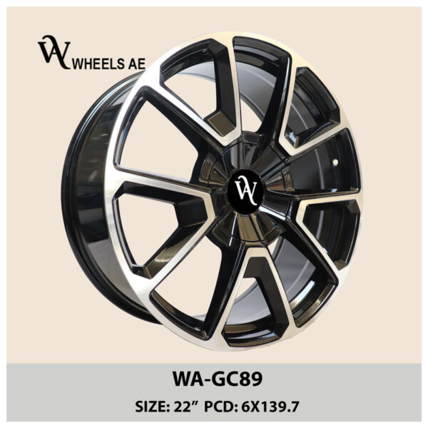Chevrolet 22 Inch Black Wheel WA-GC89 – Gloss Black Milled Alloy Rim for Tahoe, Suburban & More