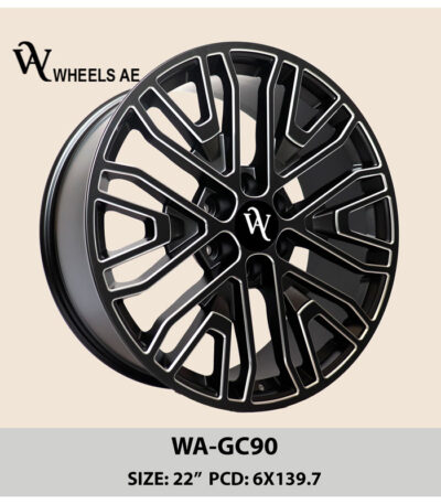 GMC 22 Inch Black Wheel WA-GC90 – Gloss Black Alloy Rim for Yukon, Sierra & More