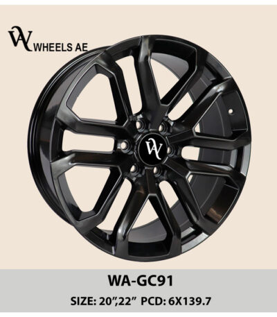 GMC & Chevrolet 22 Inch Wheel WA-GC91 – Gloss Black Alloy Rim for Yukon, Sierra, Tahoe & Silverado