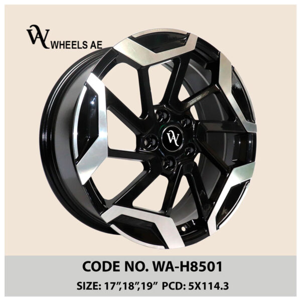 Kia Wheel WA-H8501 – 18 Inch Geometric Black Alloy Rim for Hyundai & Kia (Direct Fit, No Spacers)