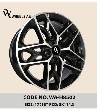 Kia Wheel WA-H8502 – 17 & 18 Inch Split 5-Spoke Black Alloy Rim for Hyundai & Kia