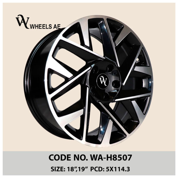 Hyundai Wheels WA-H8507 – 18 & 19 Inch Black Alloy Rims for Kia, Mazda, and More
