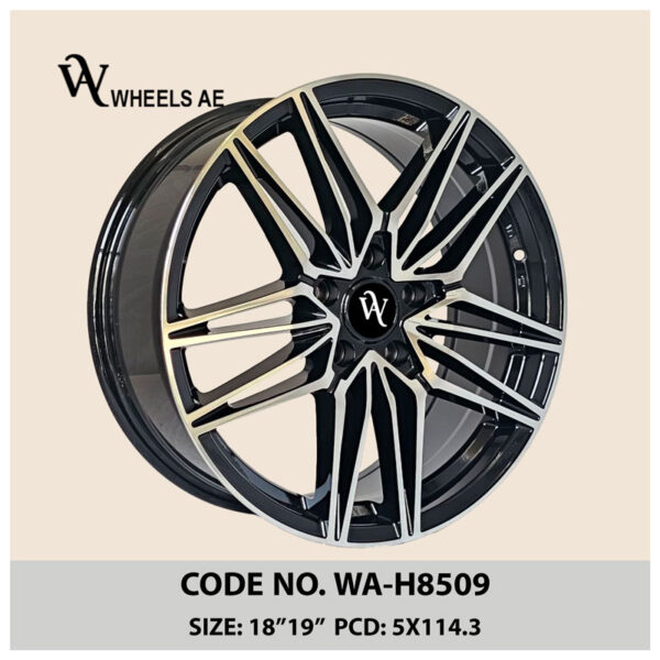 Kia Wheels WA-H8509 – 18 & 19 Inch Black Alloy Rims for Hyundai, Mazda, and More