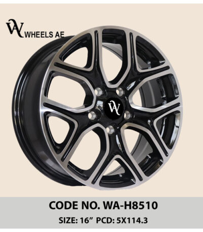Mitsubishi Wheels WA-H8510 – 16 Inch Black Alloy Rims for Lancer, Hyundai, Kia