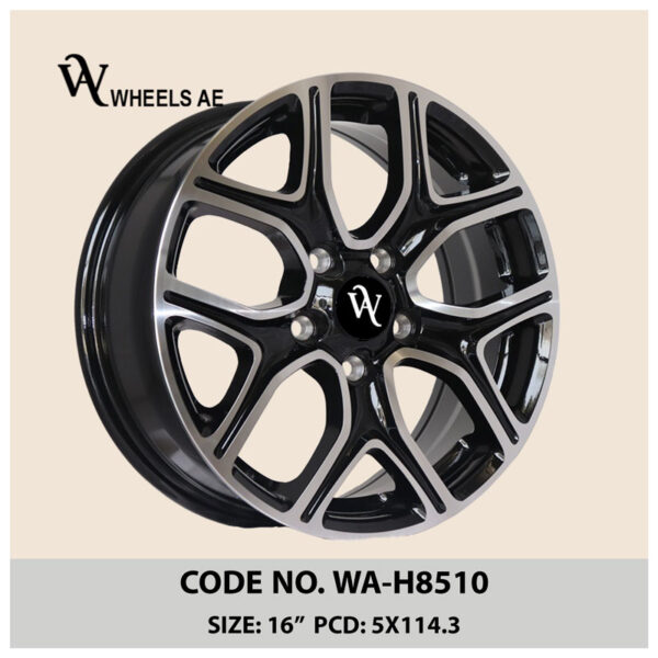 Mitsubishi Wheels WA-H8510 – 16 Inch Black Alloy Rims for Lancer, Hyundai, Kia