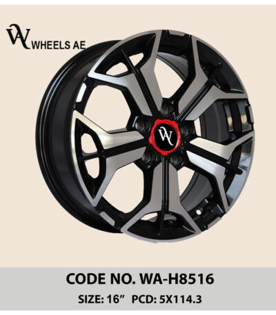 Kia Wheel WA-H8516 – 16 Inch Black Dual-Spoke Alloy Rim for Hyundai, Mitsubishi, and Sportage