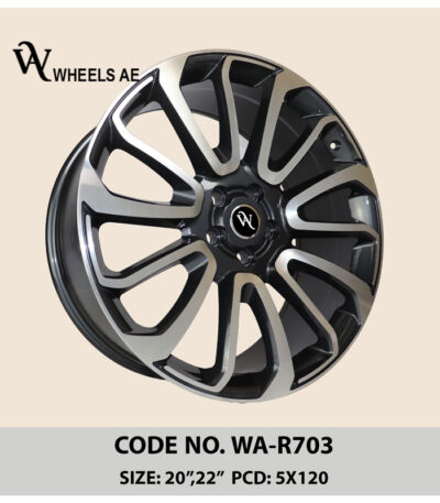 Range Rover WA-R703 Luxury 22-Inch Wheel – Glossy Black Diamond Cut Alloy