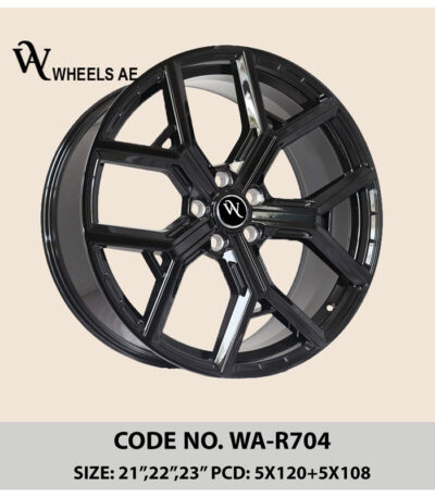 Range Rover & Jetour WA-R704 Wheels – 22/23 Inch Gloss Black Multi-Spoke Rims