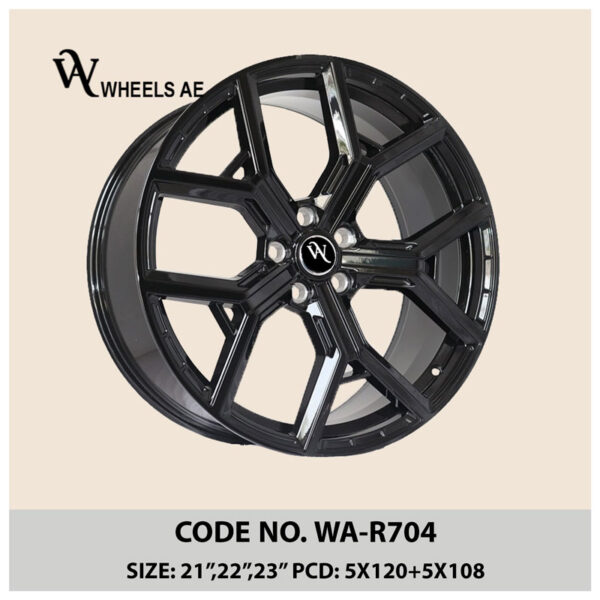 Range Rover & Jetour WA-R704 Wheels – 22/23 Inch Gloss Black Multi-Spoke Rims