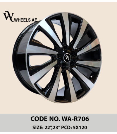 WA-R706 Range Rover Wheels – 22 Inch Gloss Black Split-Spoke Alloy Rims