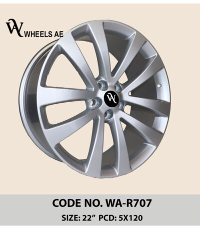 WA-R707 Range Rover Wheels – 22 Inch Gloss Silver Twin-Spoke Alloy Rims