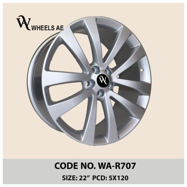 WA-R707 Range Rover Wheels – 22 Inch Gloss Silver Twin-Spoke Alloy Rims
