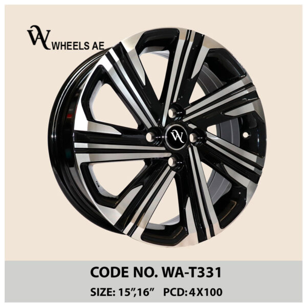 Toyota Yaris Corolla WA-T331 15 Inch Gloss Black Alloy Wheel