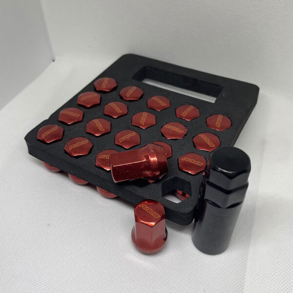 red lug nuts 19mm hex for alloy wheels