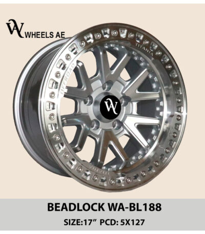 Beadlock Off-Road Wheel WA-BL188 – 17” Machined Black | 5x127 PCD | Fits Jeep Wrangler, Gladiator & Grand Cherokee