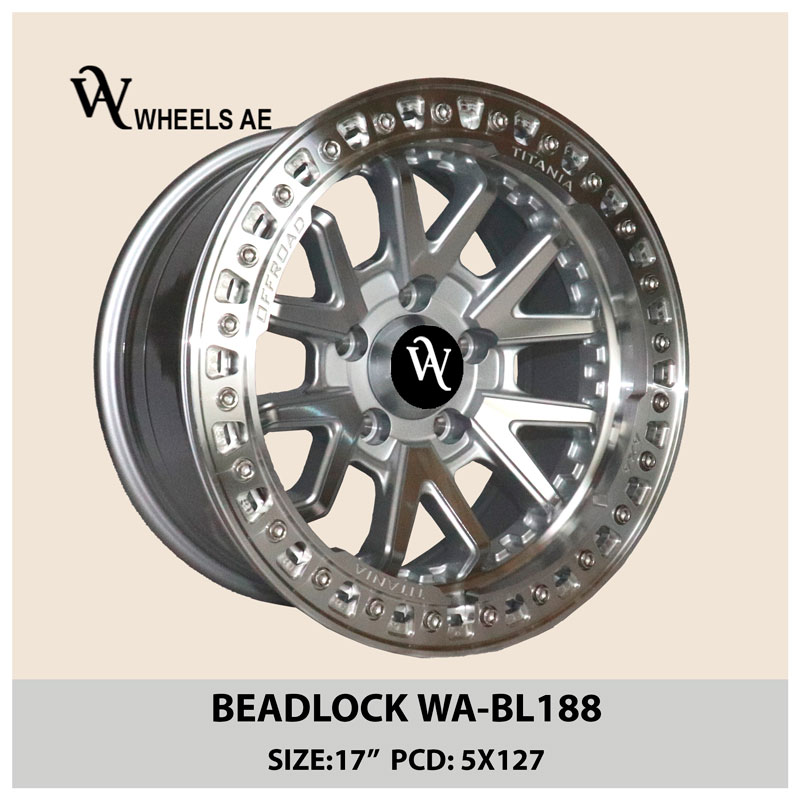 Beadlock Off-Road Wheel WA-BL188 – 17” Machined Black | 5x127 PCD | Fits Jeep Wrangler, Gladiator & Grand Cherokee