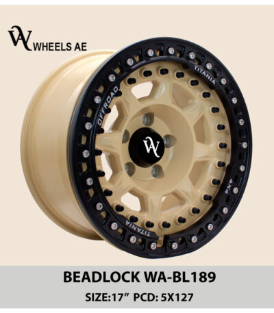 Beadlock Off-Road Wheel WA-BL189 – 17” Gold Beadlock | 5x127 PCD | For Jeep Wrangler, Gladiator & More