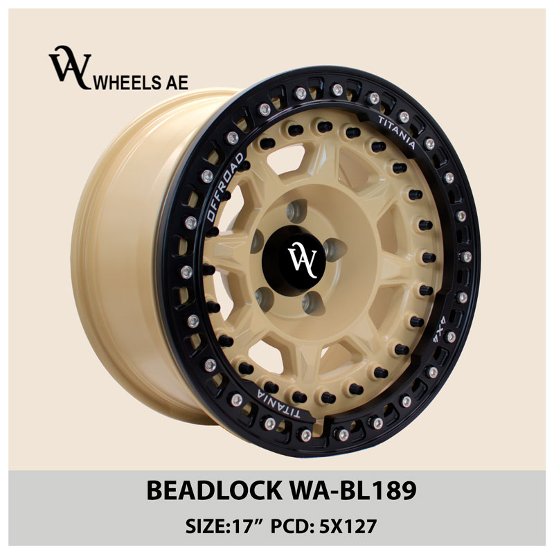 Beadlock Off-Road Wheel WA-BL189 – 17” Gold Beadlock | 5x127 PCD | For Jeep Wrangler, Gladiator & More
