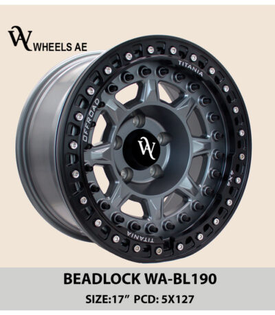 Beadlock Off-Road Wheel WA-BL190 – 17” Matte Black | 5x127 PCD | Jeep Wrangler & Gladiator Ready