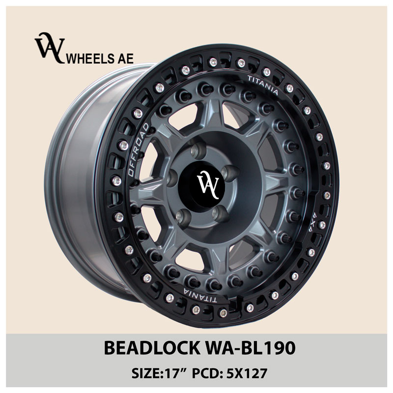 Beadlock Off-Road Wheel WA-BL190 – 17” Matte Black | 5x127 PCD | Jeep Wrangler & Gladiator Ready