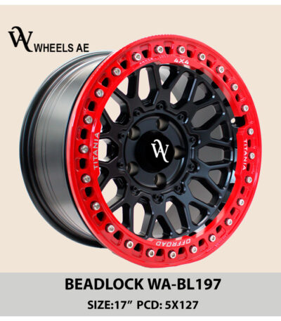 Beadlock Off-Road Wheel WA-BL197 – 17” Red Beadlock | 5x127 PCD | Fits Jeep Wrangler, Gladiator & More