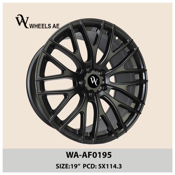 Aftermarket Wheel WA-AF0195 – 19” Multi-Spoke Gloss Black Rim | 5x114.3 PCD for Mustang, Lexus, Nissan, Toyota