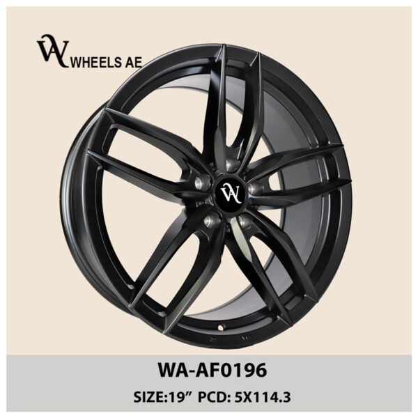 Aftermarket Wheel WA-AF0196 – 19” Glossy Black Rim | 5x114.3 PCD for Mustang, Lexus, Nissan, Toyota