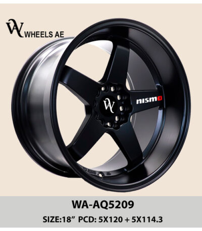18 Inch Aftermarket Wheel WA-AQ5209 | Dual Bolt Pattern 5x120 & 5x114.3 – Camaro, GTR, BMW, Tesla