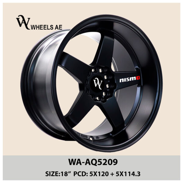 18 Inch Aftermarket Wheel WA-AQ5209 | Dual Bolt Pattern 5x120 & 5x114.3 – Camaro, GTR, BMW, Tesla