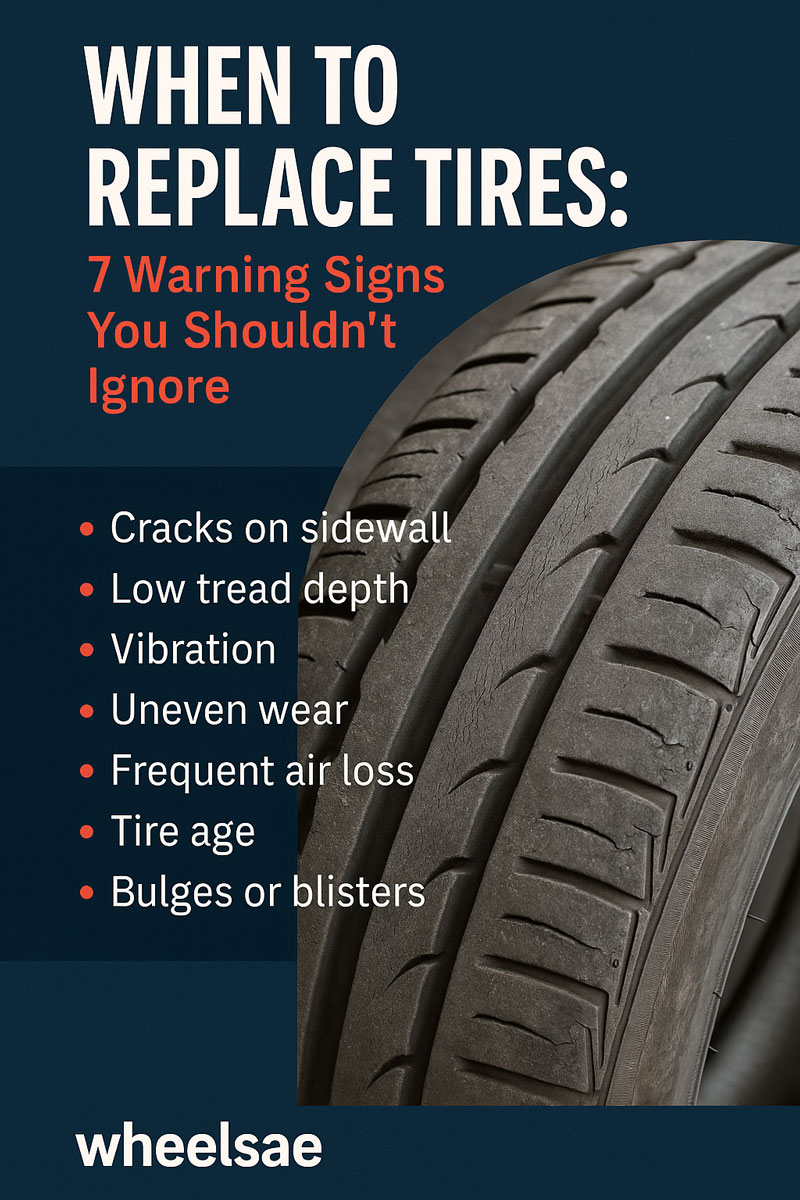 When to replace tires? Learn 7 warning signs you must not ignore to stay safe on the road. Discover how to spot tire damage before it’s too late.