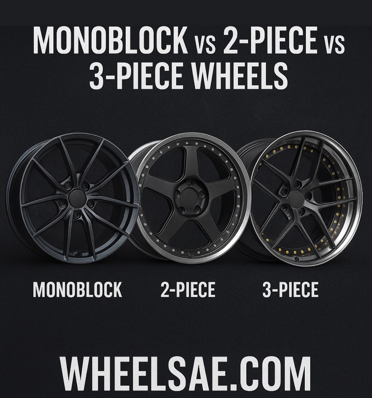 Monoblock vs 2-Piece vs 3-Piece Wheels – Which One Is Better? 1 Monoblock vs 2-Piece vs 3-Piece Wheels – Pros, Cons & Best Uses