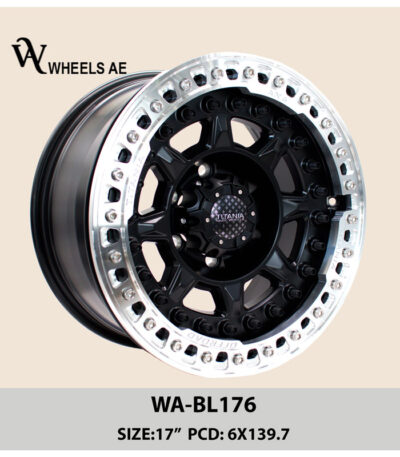 Beadlock Off-Road Wheel WA-BL176 – 17” Black with Silver Lip | Rugged Off-Road Style