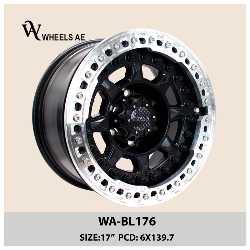 Beadlock Off-Road Wheel WA-BL176 – 17” Beadlock Off-Road Wheel WA-BL176 – 17” Black with Silver Lip | Rugged Off-Road Style
