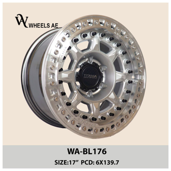 17 Inch Beadlock Rim 6x139.7 – WA-BL176 Silver Off-Road Wheel