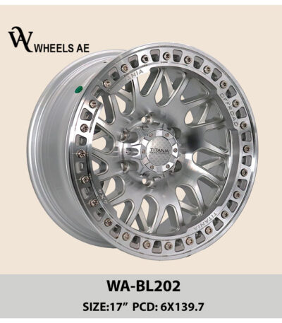 17-Inch Beadlock Off-Road Wheel WA-BL202 Silver Lip