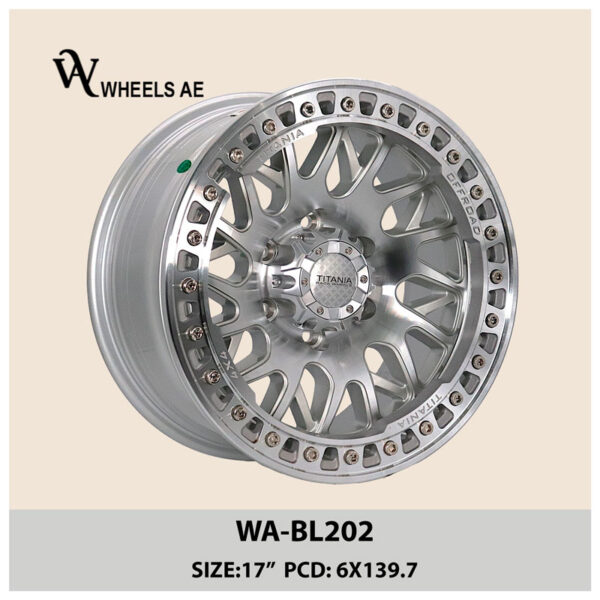17-Inch Beadlock Off-Road Wheel WA-BL202 Silver Lip